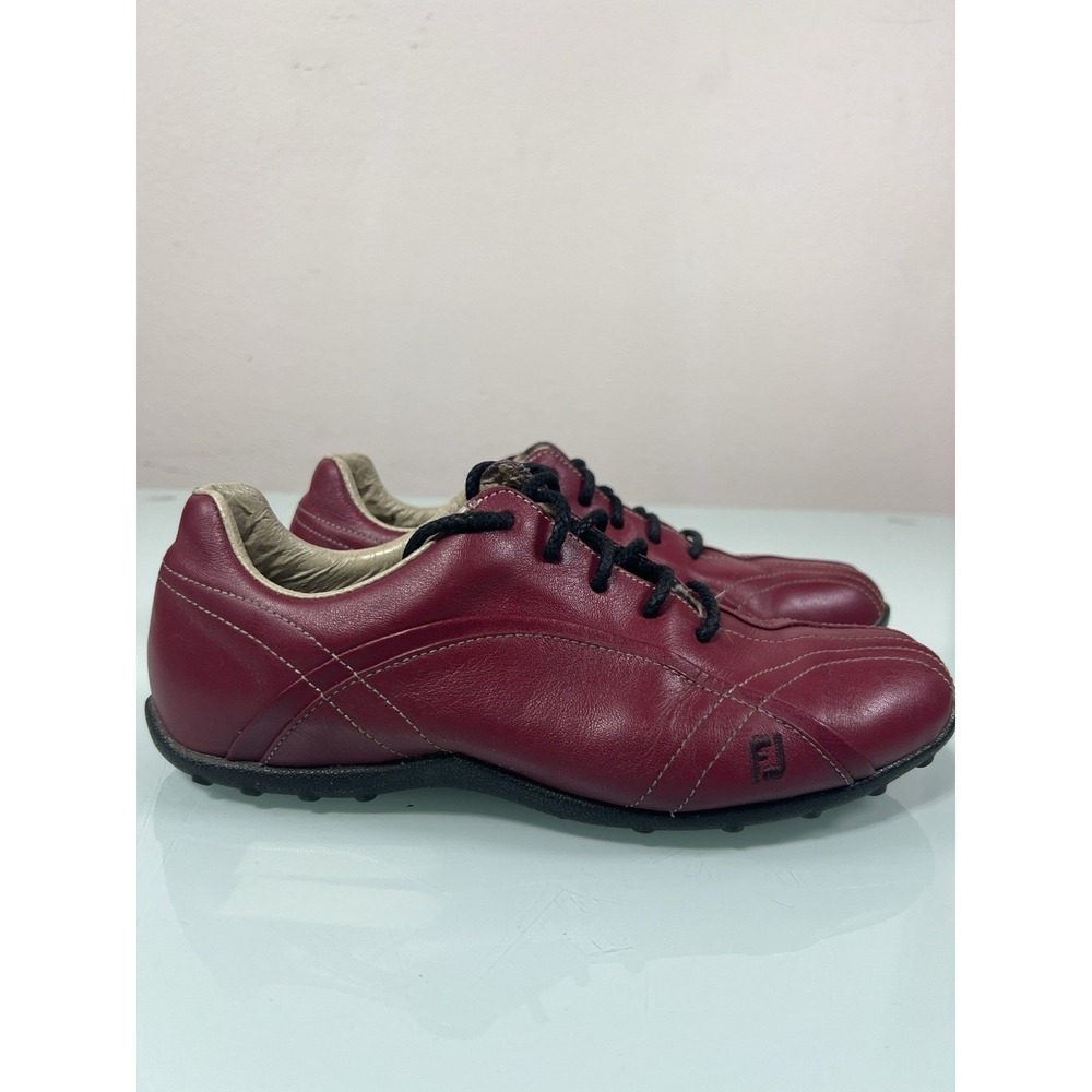 FootJoy‎ Womens 7M Burgundy Red Leather Golf Shoes Spikeless